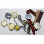 Eleven assorted mechanical wristwatches