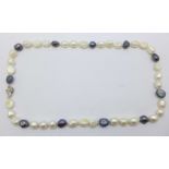 A black and white blister pearl necklace