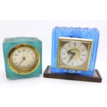 Two glass cased mantel timepieces