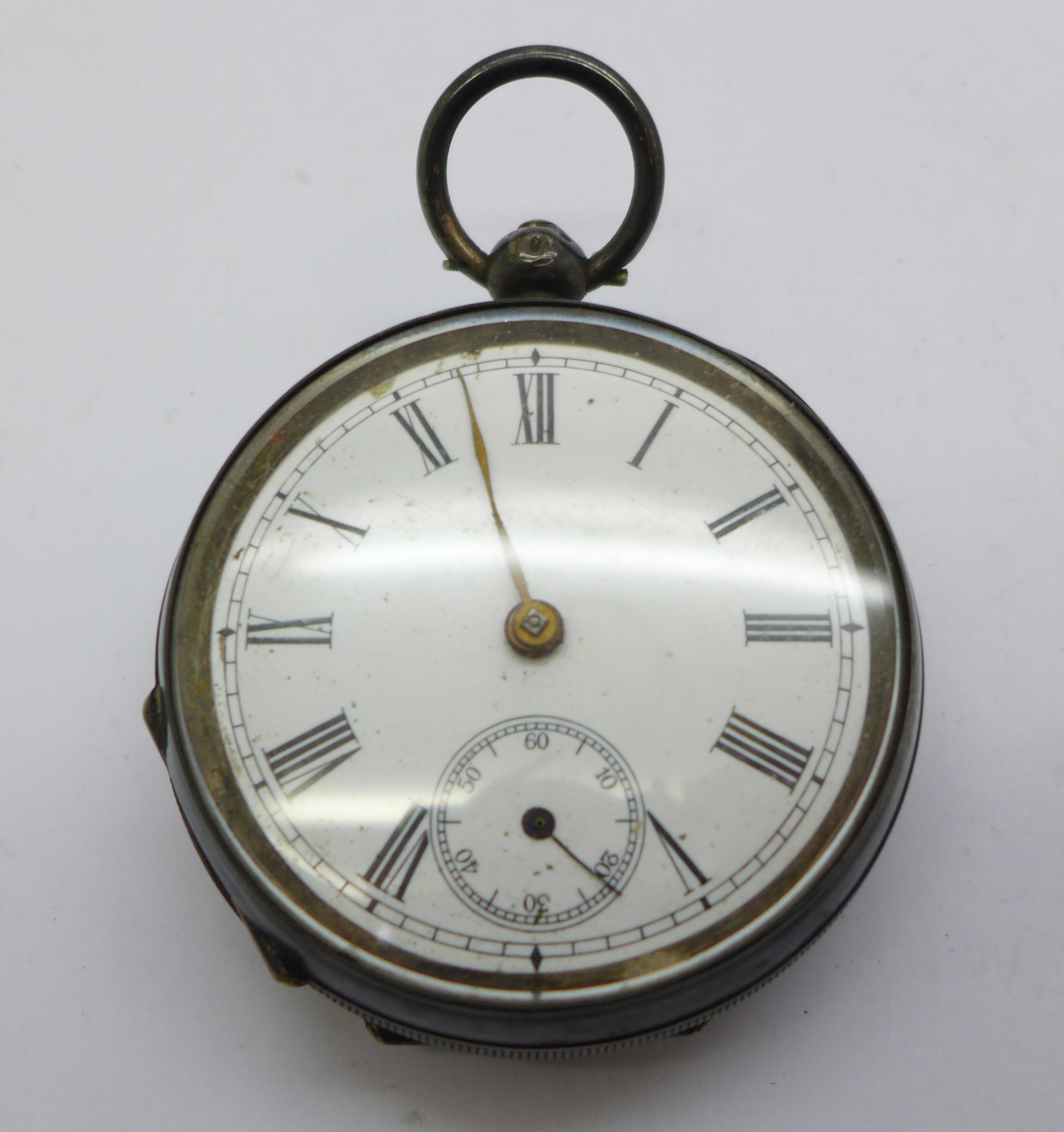 A silver cased pocket watch,