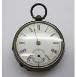 A silver cased pocket watch,