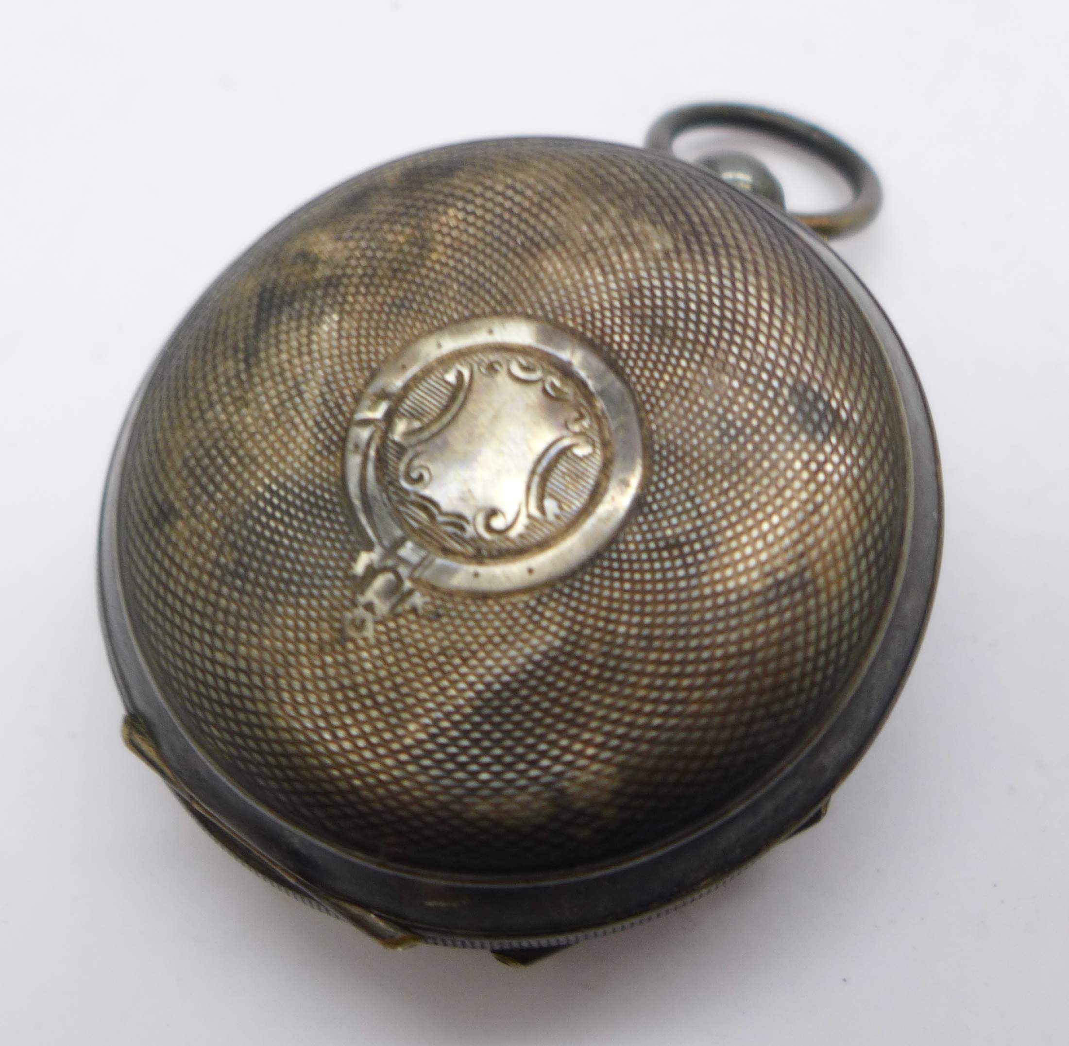 A silver cased pocket watch, - Image 2 of 3