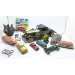 Tin plate and clockwork toys, including Lehmann No.