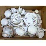 Paragon bone china teawares and a similar pattern serving plate,