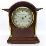An inlaid break arch cased mantel clock, Stewart Dawson & Co. Ltd., Regent St. W.