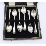 A cased set of six silver spoons,
