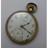 A Thomas Russell & Son gold plated pocket watch