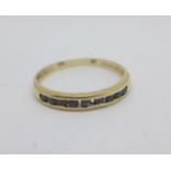 A 9ct gold and sapphire ring, 1.