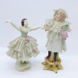 Eight porcelain doll figures