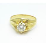 An 18ct gold, diamond solitaire ring, approximately 0.75 carat weight, 5.