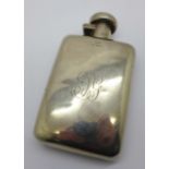 A silver hip flask, 131.