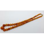 A butterscotch amber necklace