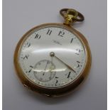 A Waltham gold plated pocket watch