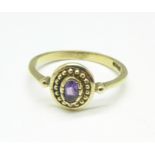 A 9ct gold and amethyst ring, 2.