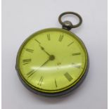 A silver fusee pocket watch,