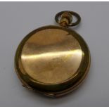 A gold plated full hunter pocket watch Thomas Russell & Son Tempis Fugit Liverpool,