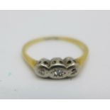 An 18ct gold and diamond ring, 1.