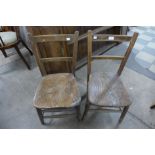 A pair of Victorian elm and beech child's chairs