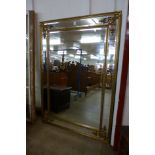 A large French style gilt framed mirror,