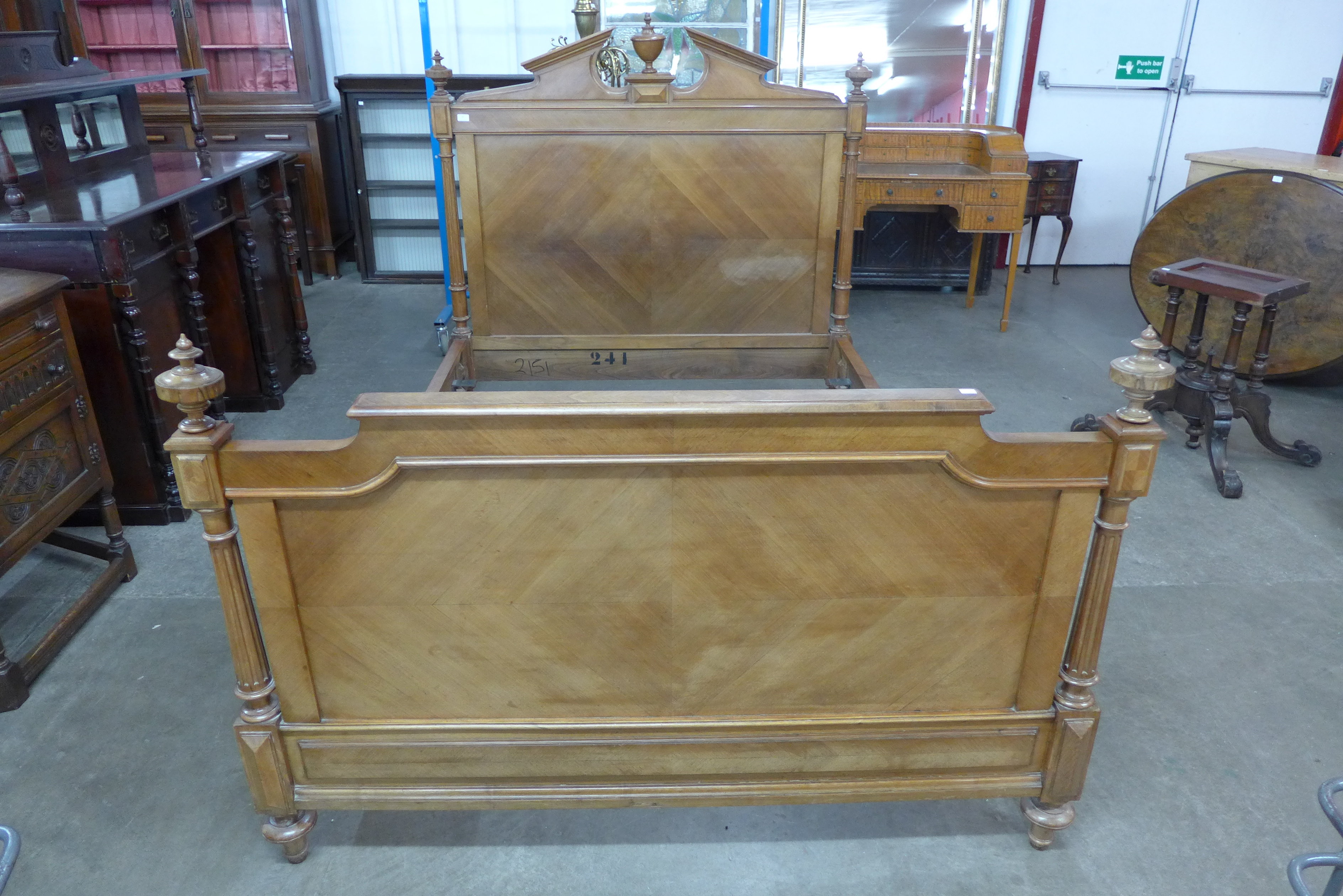 A 19th Century French fruitwood double bed