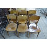 A set of six bentwood chairs