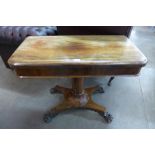 A George IV rosewood fold-over card table