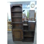 Two oak bookcases