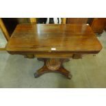 A George IV rosewood fold-over card table