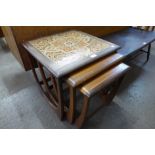 A G-Plan Fresco teak and tiled top nest of tables