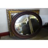 A gilt framed mirror and one other