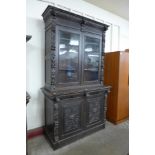 A 19th Century French carved oak bookcase