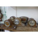 Five mantel clocks