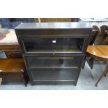 An Angus oak three tier sectional stacking bookcase