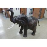 A large leather figure of an elephant