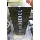 A steel fifteen drawer chest