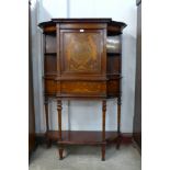 An Edward VII mahogany and marquetry inlaid side cabinet