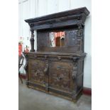 A 19th Century French carved oak buffet (old signs of woodworm)