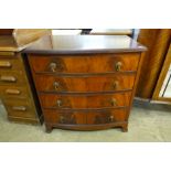 A mahogany bow front chest of drawers