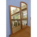 Two teak framed mirrors