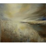 Ann Pollard, coastal landscape, oil on canvas,