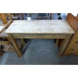 A pine kitchen table