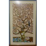 A Gustav Klimt print, Tree of Life,