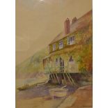 Margaret Thornton, Crazy Kate's Cottage, Clovelly, watercolour, 40 x 28cms,