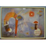 A Wassily Kandinsky print, Rond et Pointu,