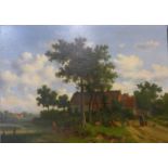 English School (19th Century), pair of landscapes, oil on board, 31 x 44cms,