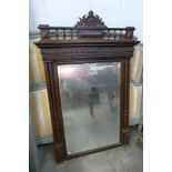A 19th Century French carved oak pier mirror