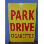 A Park Drive Cigarettes enamelled advertising sign