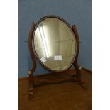 A George III mahogany lady's toilet mirror