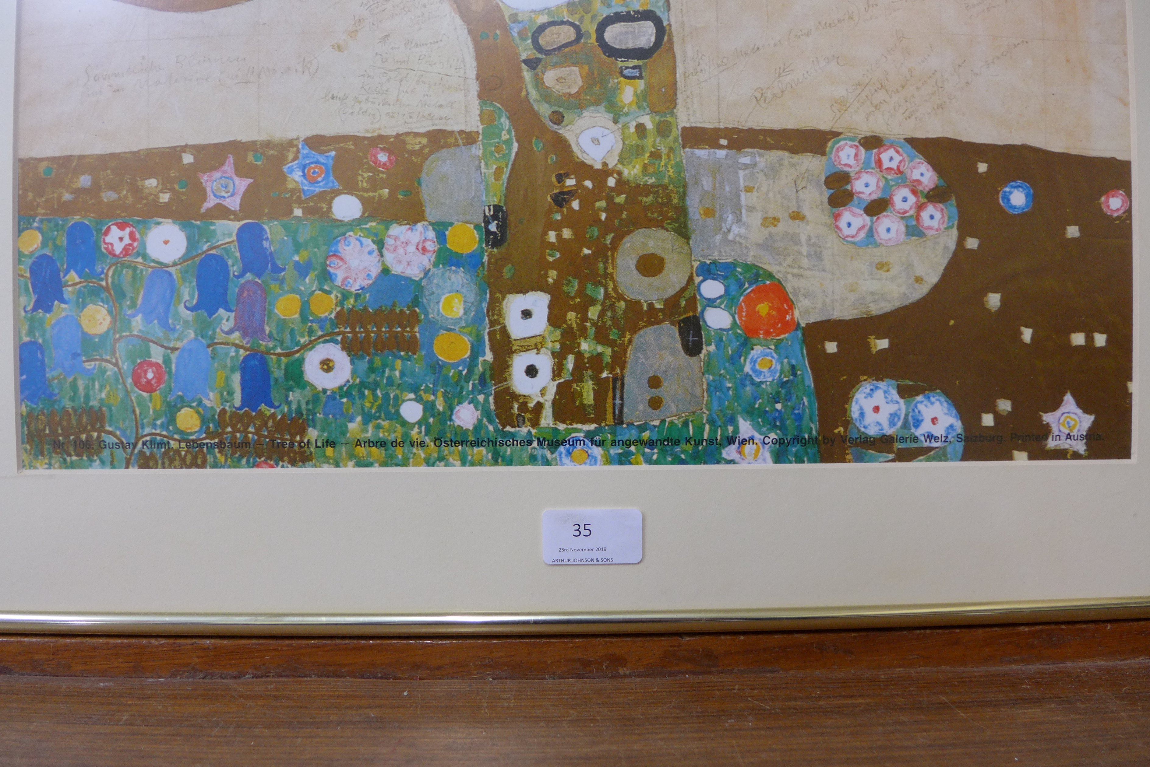 A Gustav Klimt print, Tree of Life, - Image 2 of 2