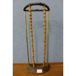 A Victorian bamboo and cast iron stick stand